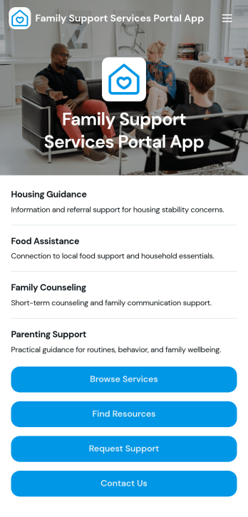 Family Support Services Portal App Template