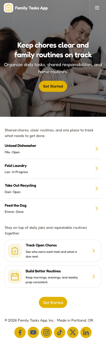 Family Tasks App Template