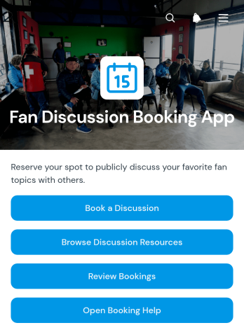 Fan Discussion Booking App Template