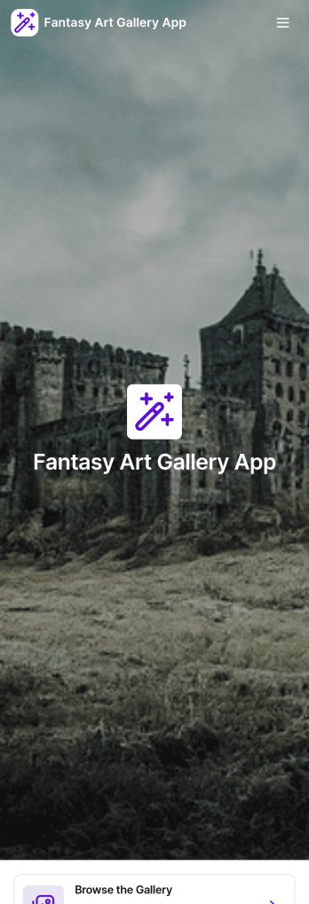 Fantasy Art Gallery App Template