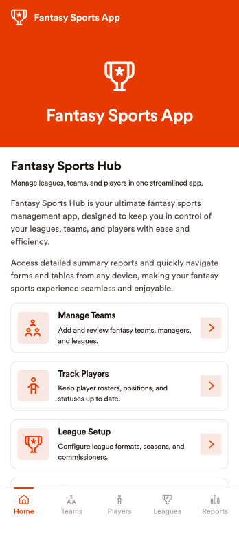 Fantasy Sports App Template