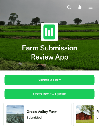 Farm Submission Review App Template