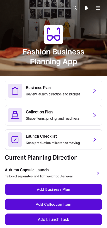 Fashion Business Planning App Template