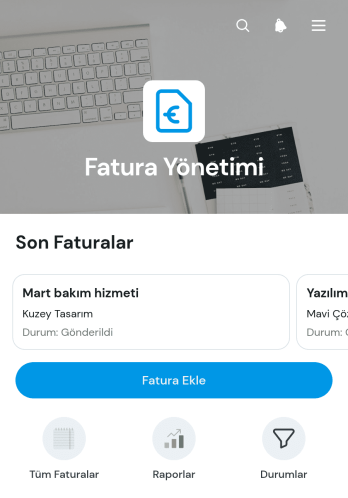 Fatura Yönetimi Uygulama Șablonu