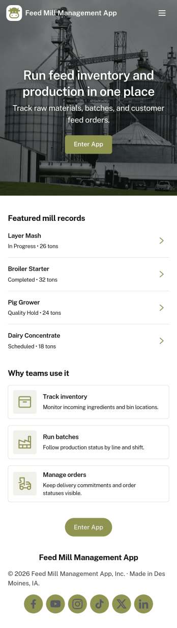 Feed Mill Management App Template