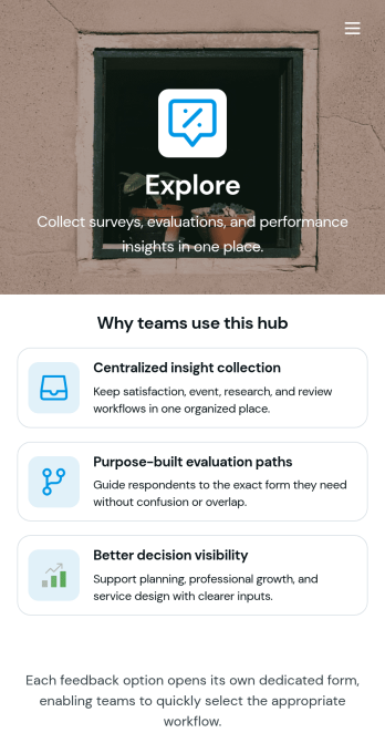 Feedback and Evaluation Hub App Template