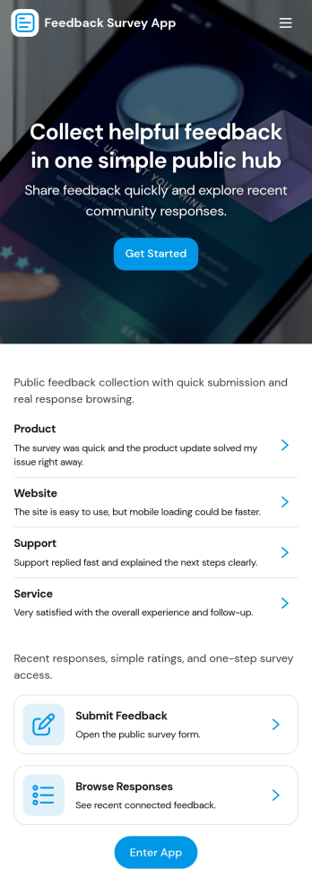 Feedback Survey App Template