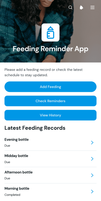 Feeding Reminder App Template