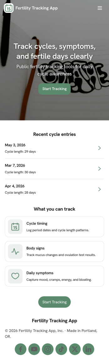 Fertility Tracking App Template