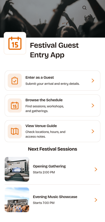 Festival Guest Entry App Template