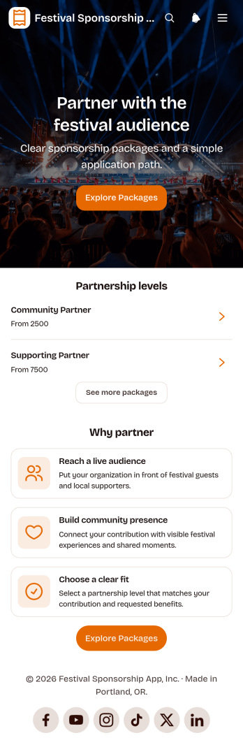 Festival Sponsorship App Template