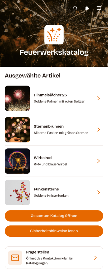 Feuerwerkskatalog-App