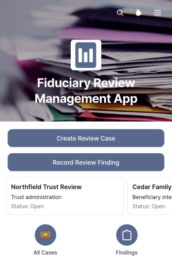 Fiduciary Review Management App Template
