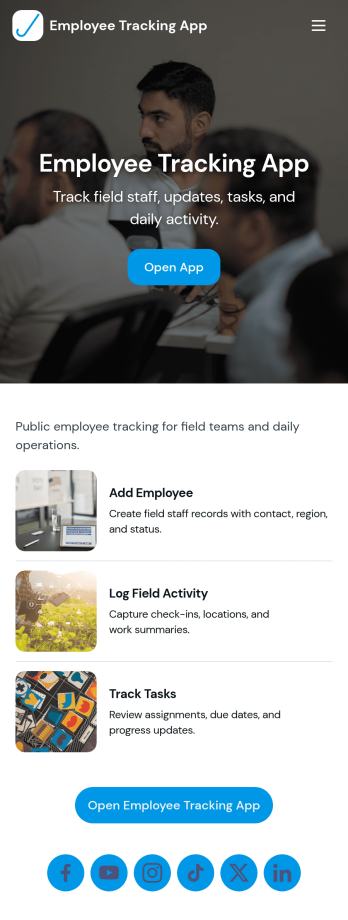 Field Employee Tracking App Template