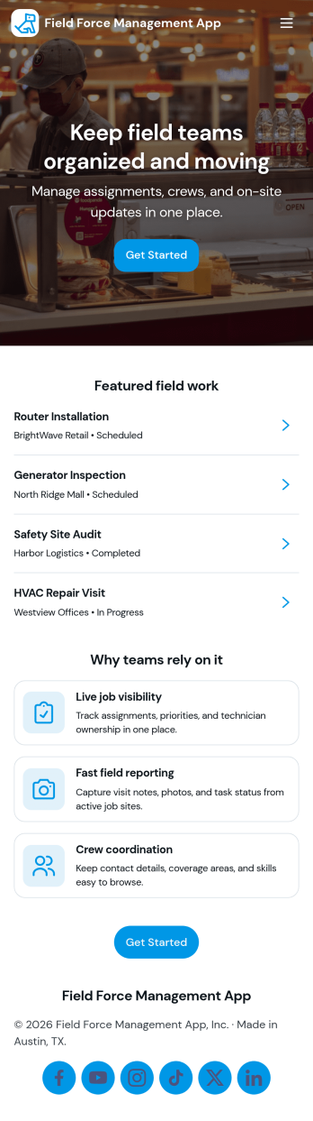 Field Force Management App Template