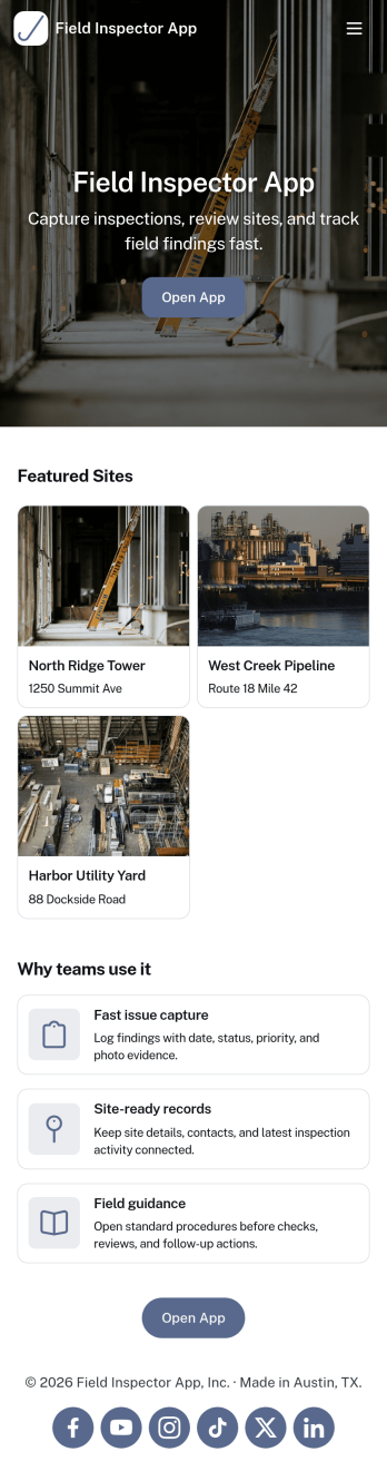 Field Inspector App Template