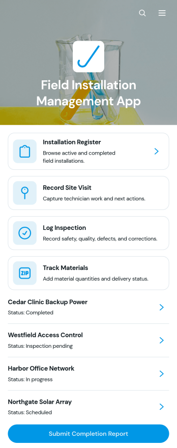 Field Installation Management App Template