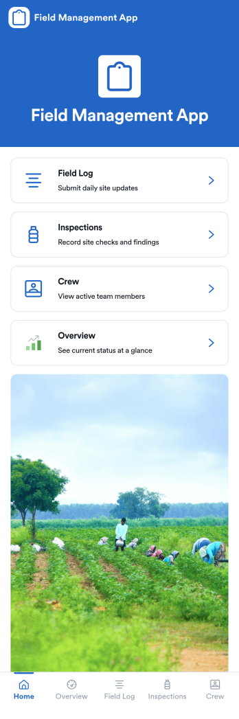 Field Management App Template