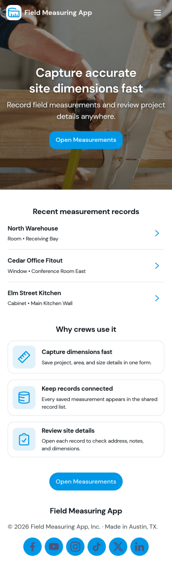 Field Measuring App Template