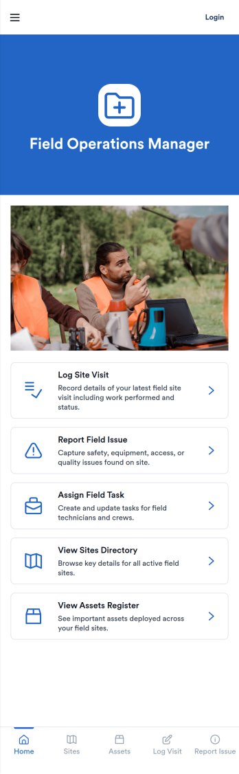 Field Operations Manager App Template