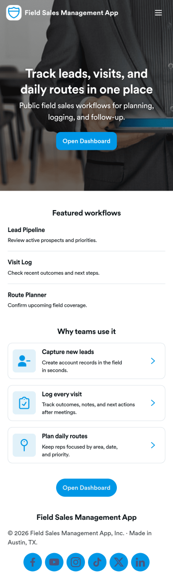 Field Sales Management App Template