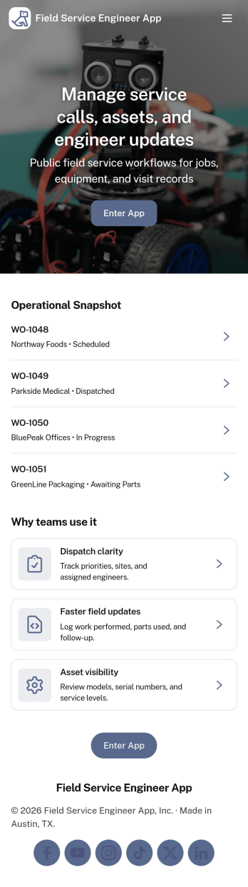 Field Service Engineer App Template