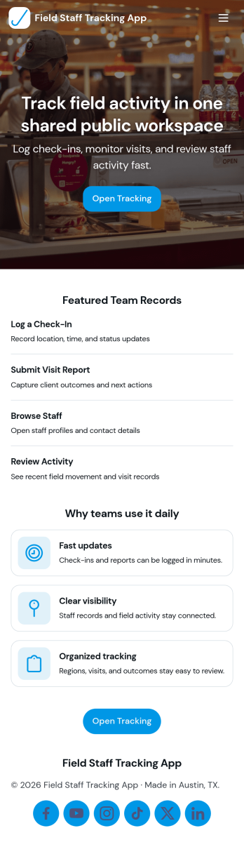 Field Staff Tracking App Template