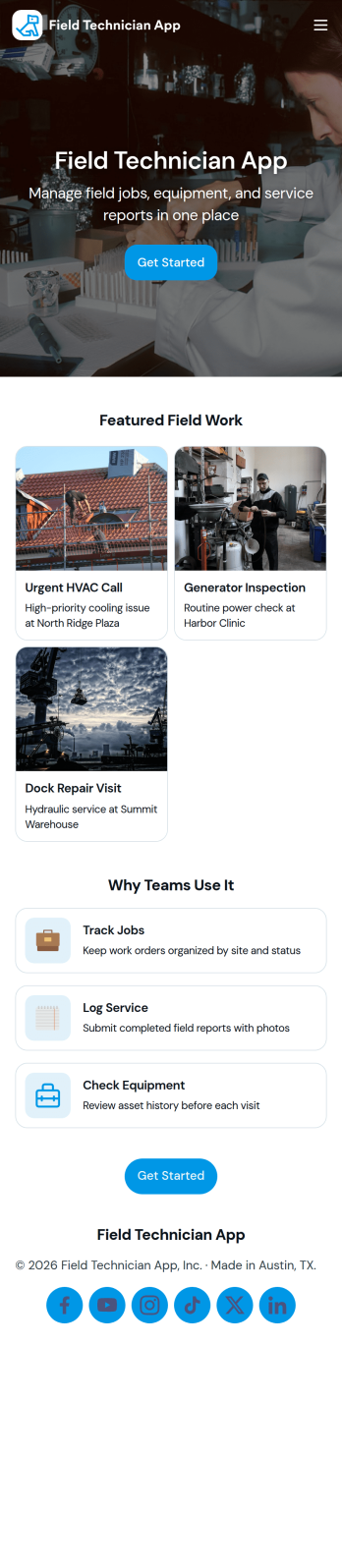 Field Technician App Template