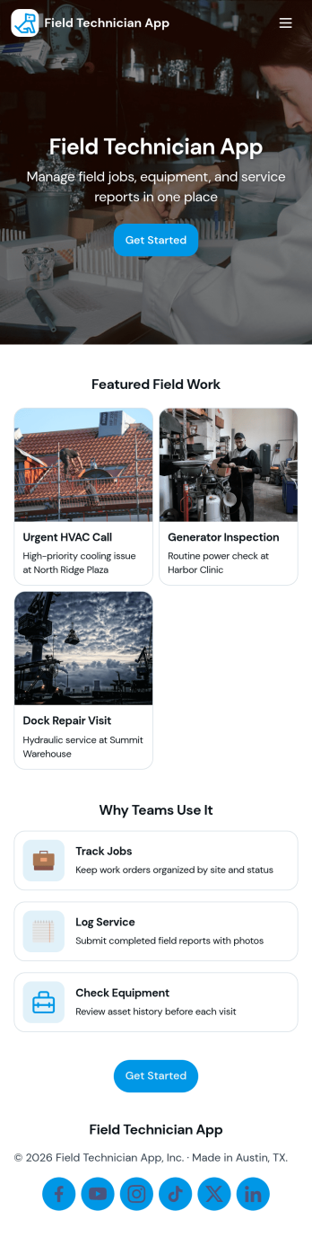 Field Technician App Template