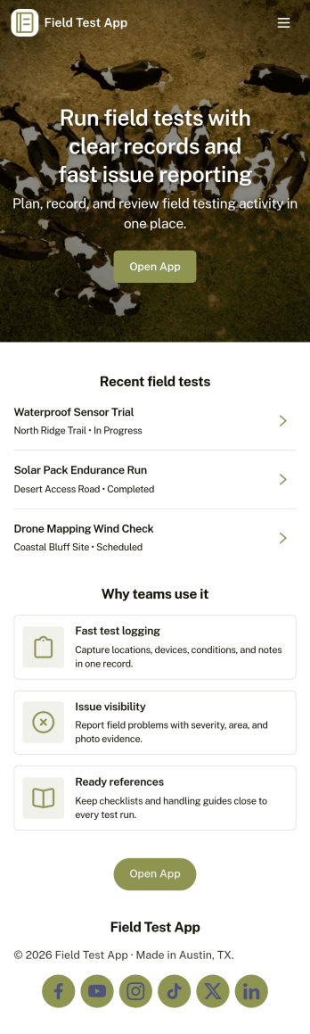 Field Test App Template