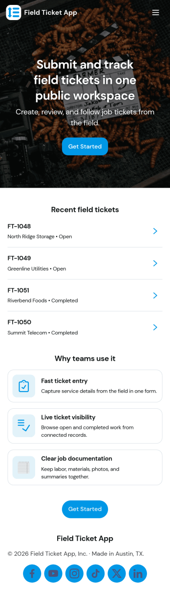 Field Ticket App Template