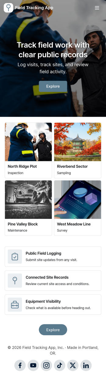 Field Tracking App Template