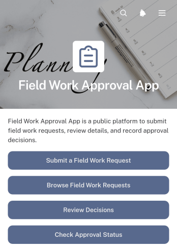 Field Work Approval App Template