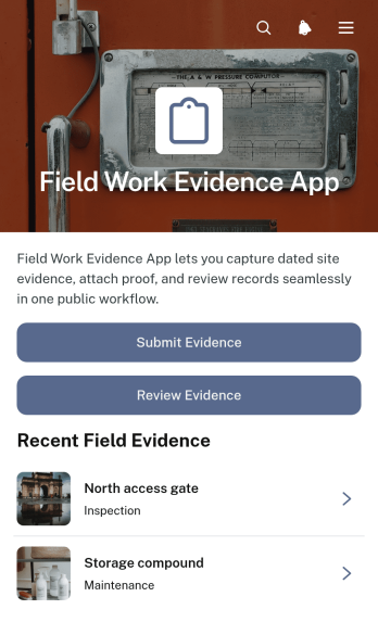 Field Work Evidence App Template