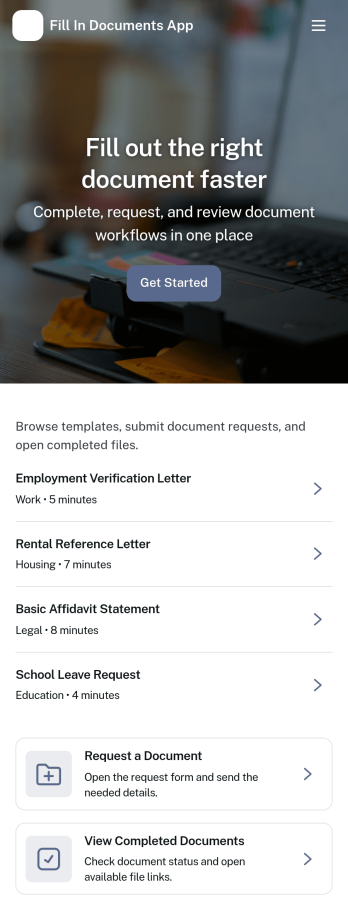 Fill in Documents App Template