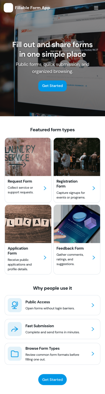Fillable Form App Template