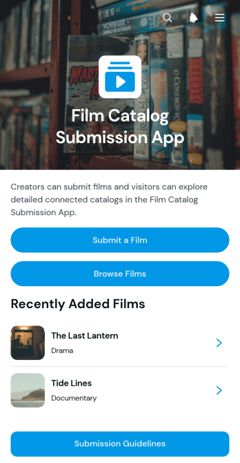 Film Catalog Submission App Template