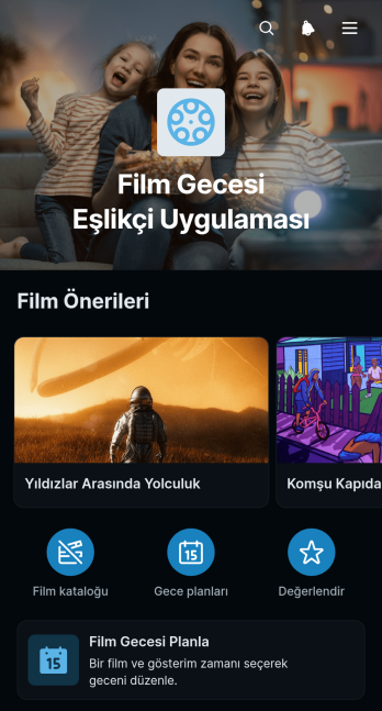 Film Gecesi Yardımcı Uygulama Șablonu