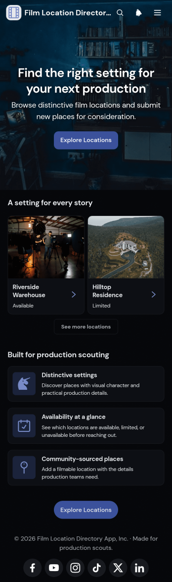 Film Location Directory App Template