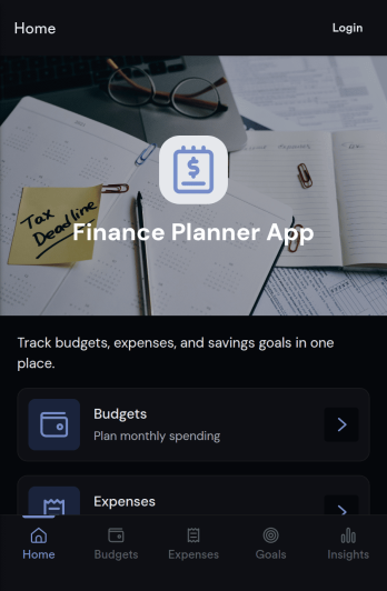 Finance Planner App Template