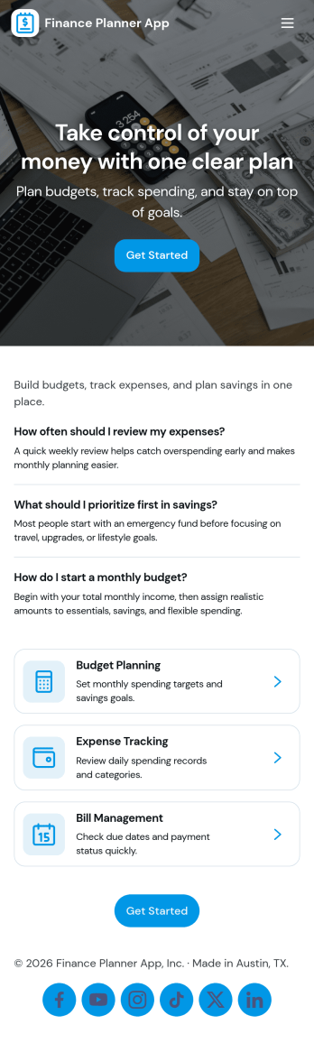 Finance Planner App Template