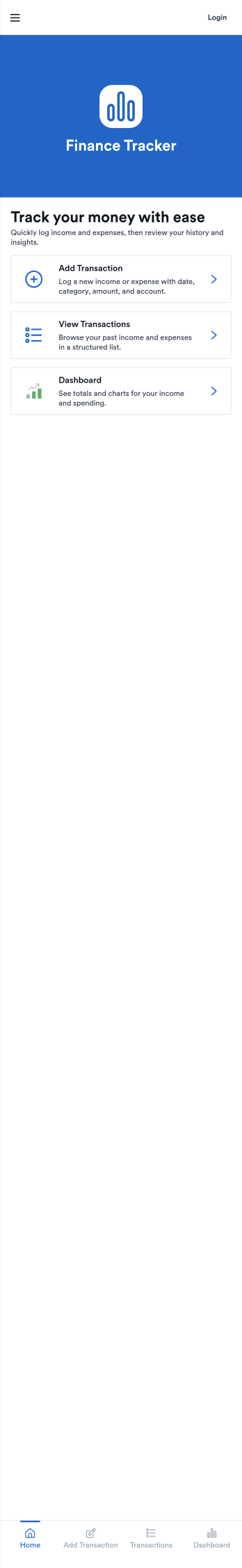 Finance Tracker App Template