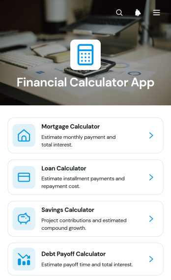 Financial Calculator App Template