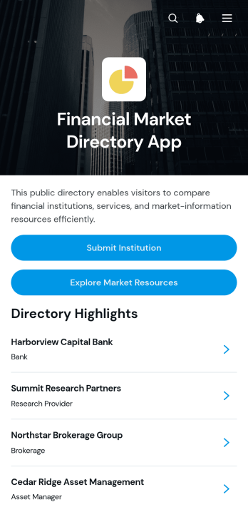 Financial Market Directory App Template