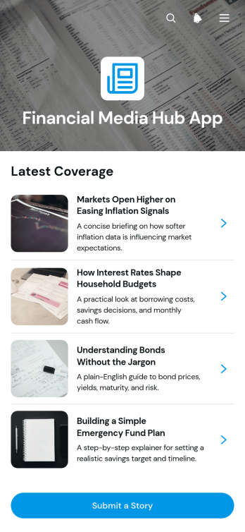 Financial Media Hub App Template