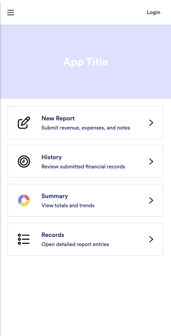 Financial Reporting App Template
