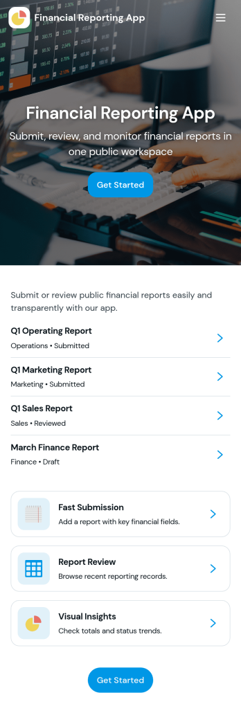 Financial Reporting App Template