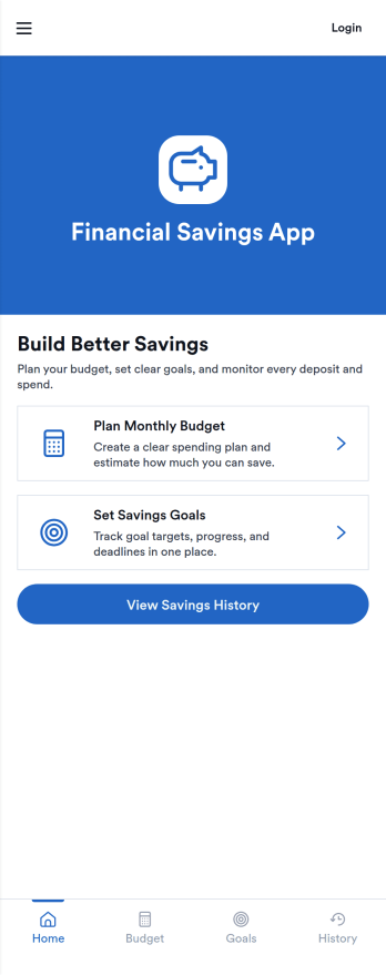 Financial Savings App Template
