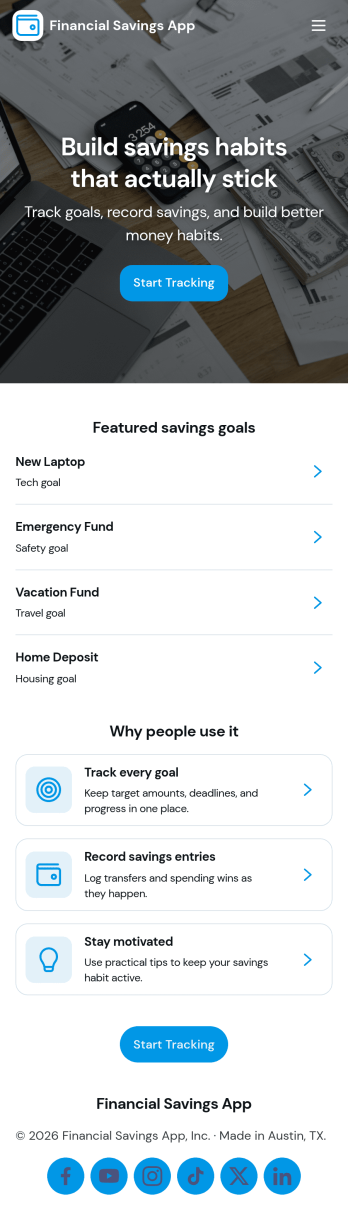 Financial Savings App Template