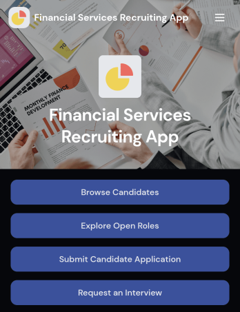 Financial Services Recruiting App Template